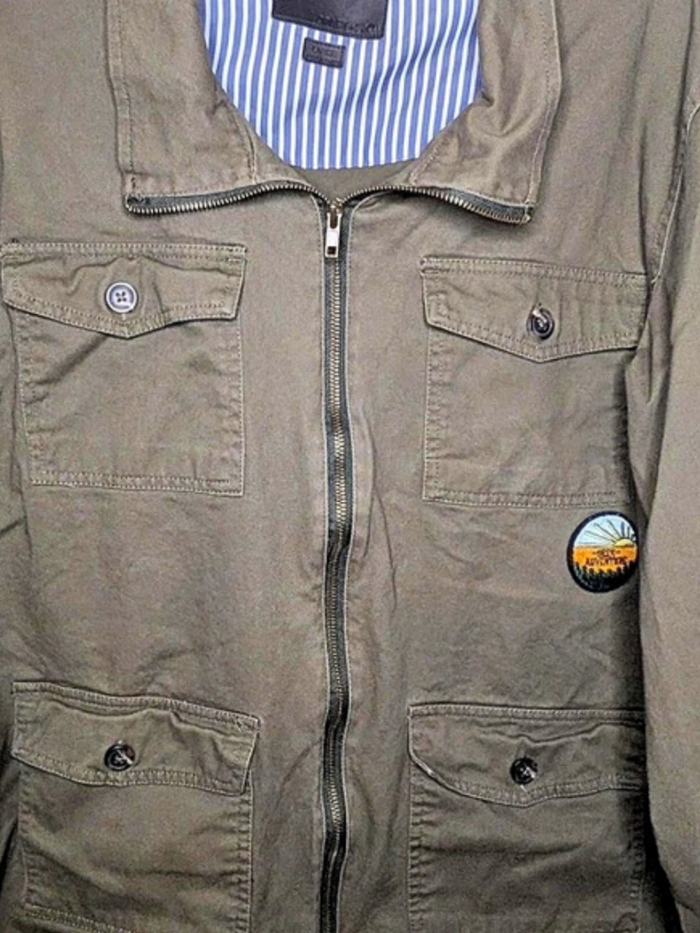 Craft + Flow Cotton Field Jacket in Green Size Large